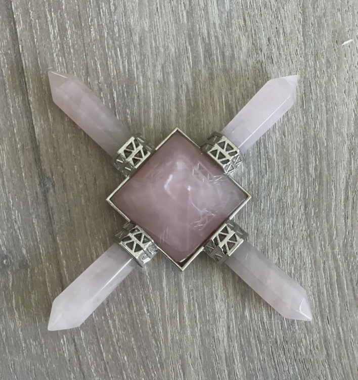 ROSE QUARTZ ENERGY GENERATOR - unique nature of each stone - 100% natural stone - variances in color, shape, and size as these stones are nature-made and no two are alike.