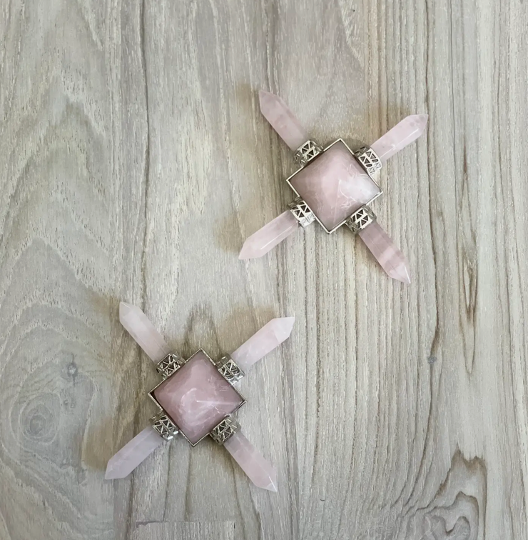 ROSE QUARTZ ENERGY GENERATOR - unique nature of each stone - 100% natural stone - variances in color, shape, and size as these stones are nature-made and no two are alike.