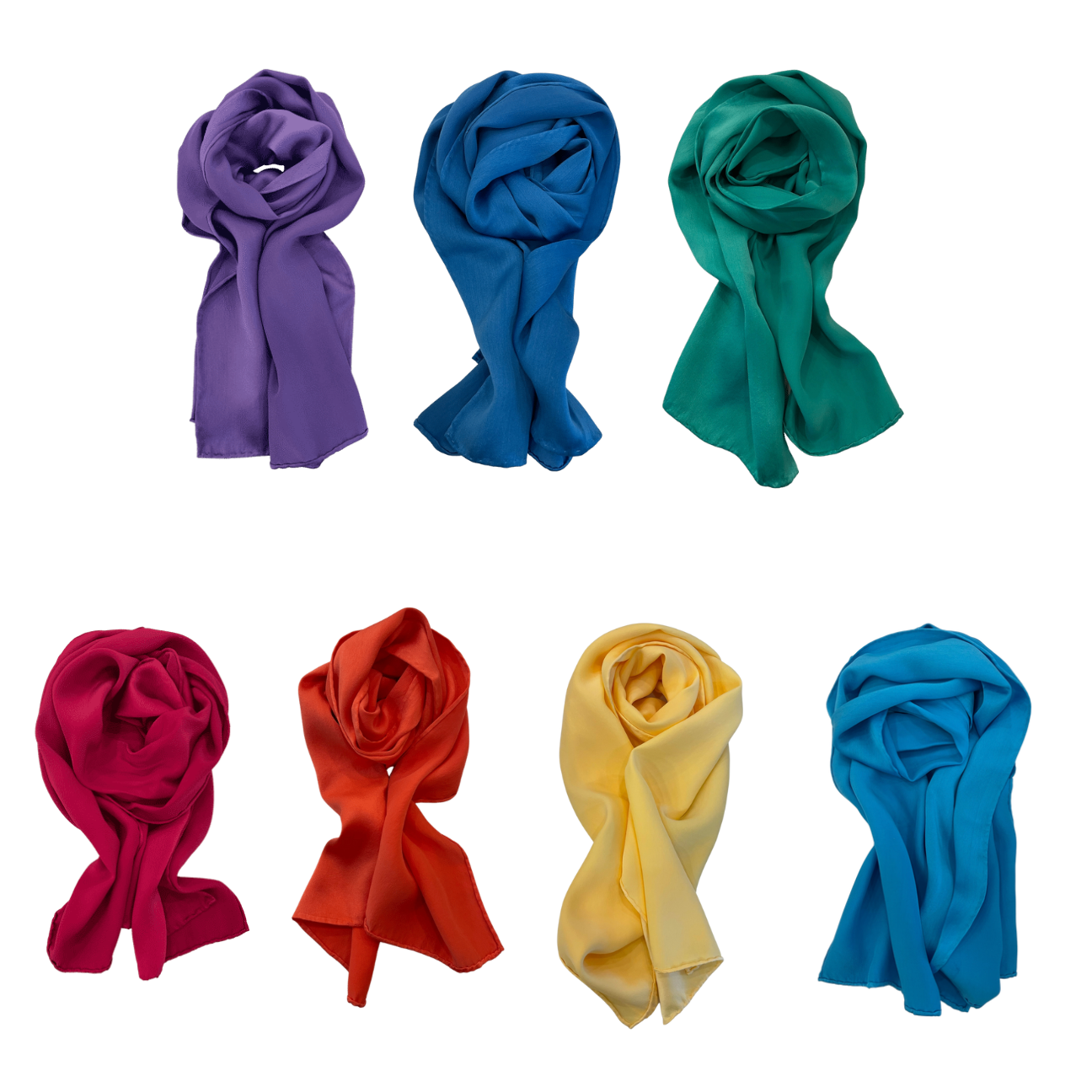 The 7 Chakras Silk Scarf Set