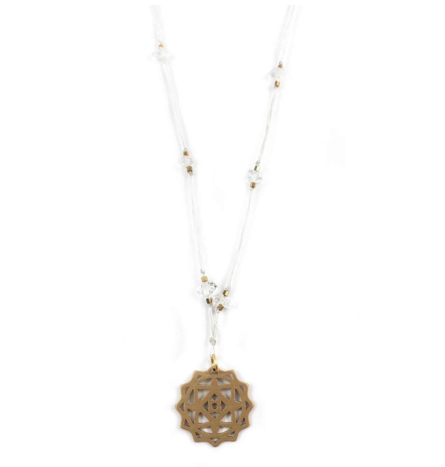 Delicate Chakra necklace - Crown/White