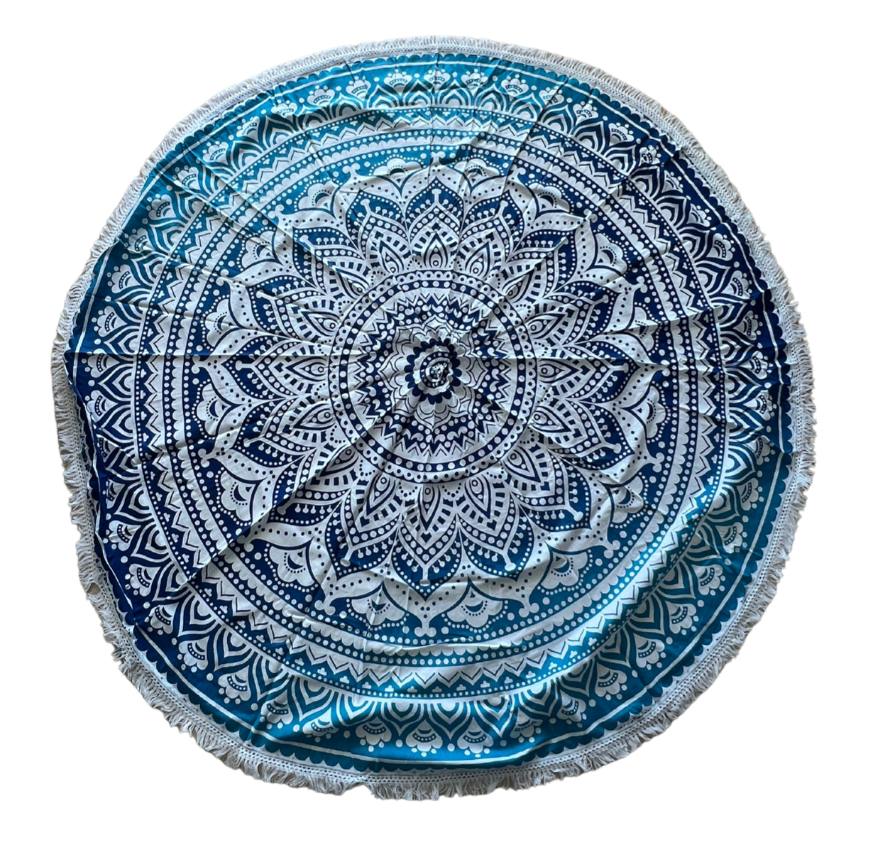 Round Beach Towel - Blue Design