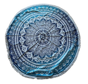 Round Beach Towel - Blue Design