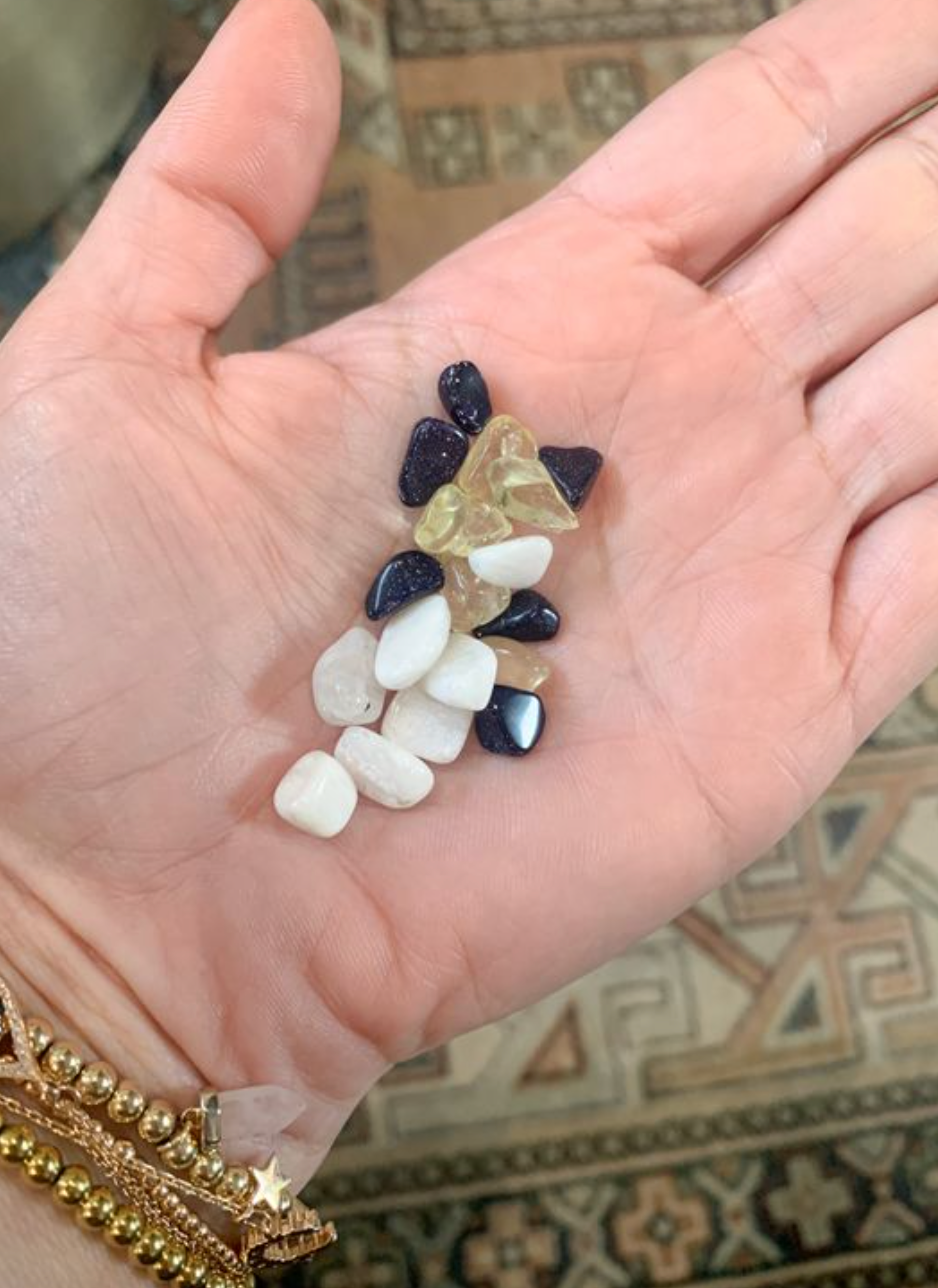 Wooden 4' Crystal Grid Board Set / Moonstone, Citrine & Blue Sandstone Meditation Grid Set