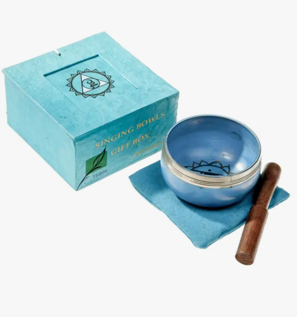 Tibetan Brass Singing Bowl Blue - Throat Chakra