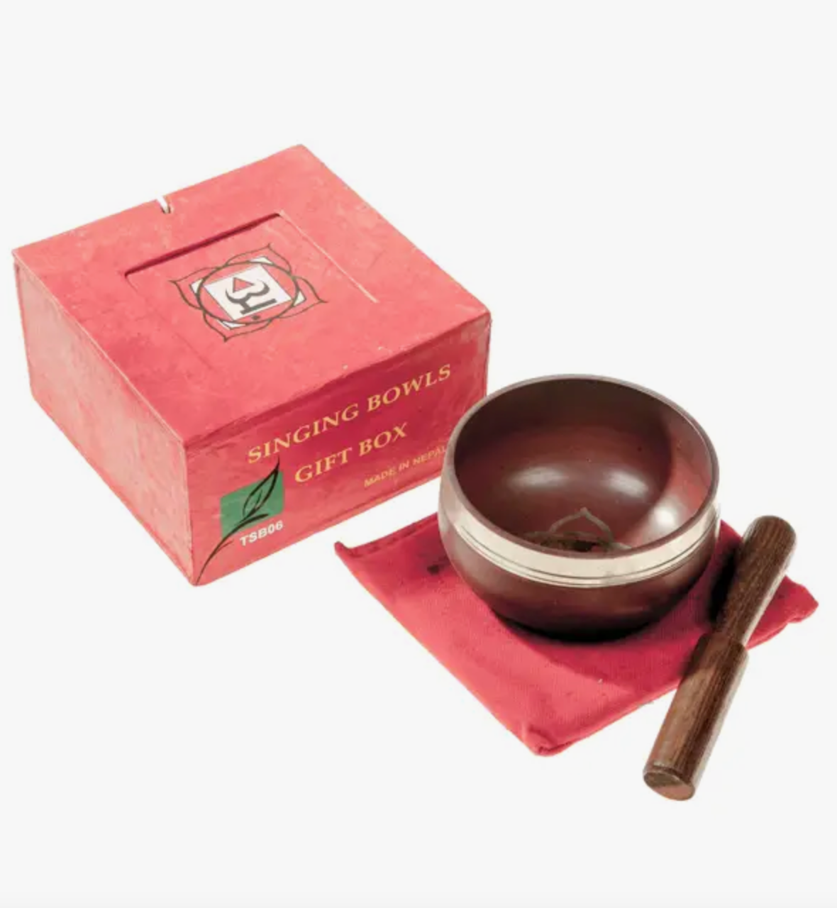 Tibetan Brass Singing Bowl Red - Root Chakra