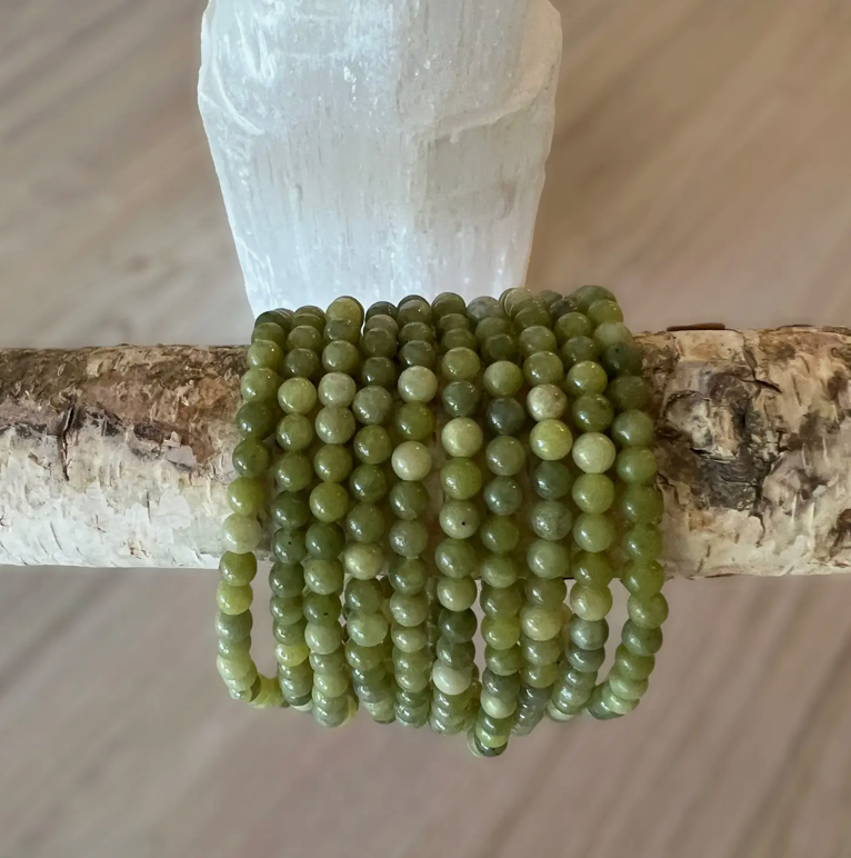 Green Jade Stretch Bracelet - 4mm