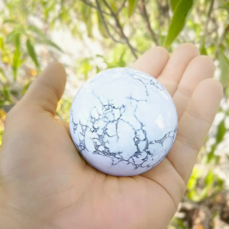 Large and Beautifully Polished Genuine Howlite Sphere